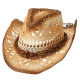 Straw Cowboy Hats: Paper Straw w/ Tea Stained - Natural - HT-8173NT Straw Cowboy Hats: Paper Straw w/ Tea Stained - Natural - HT-8173NT